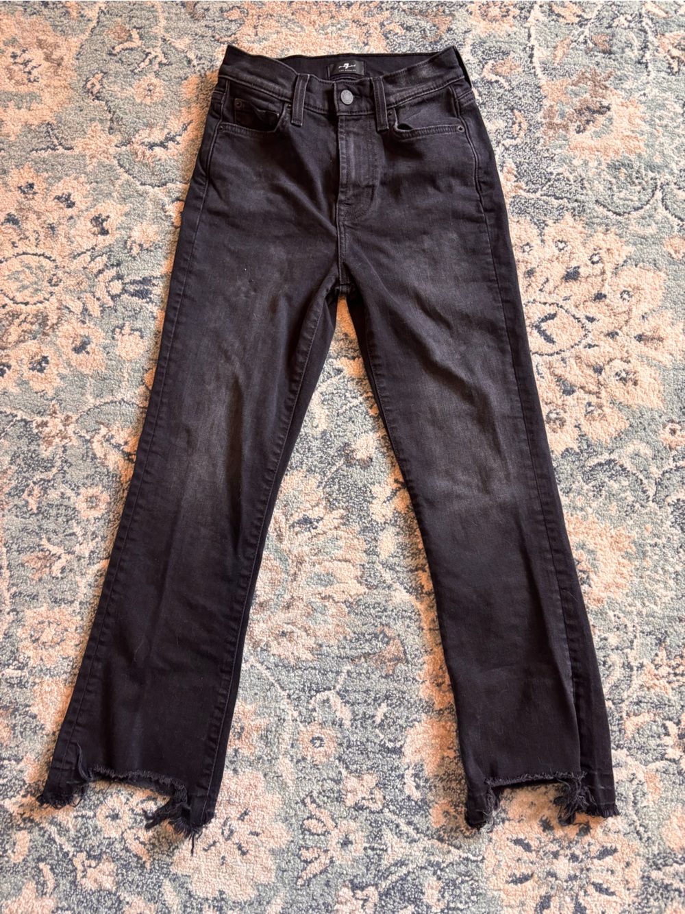 7 for all mankind
 Black Raw-Hem Jeans